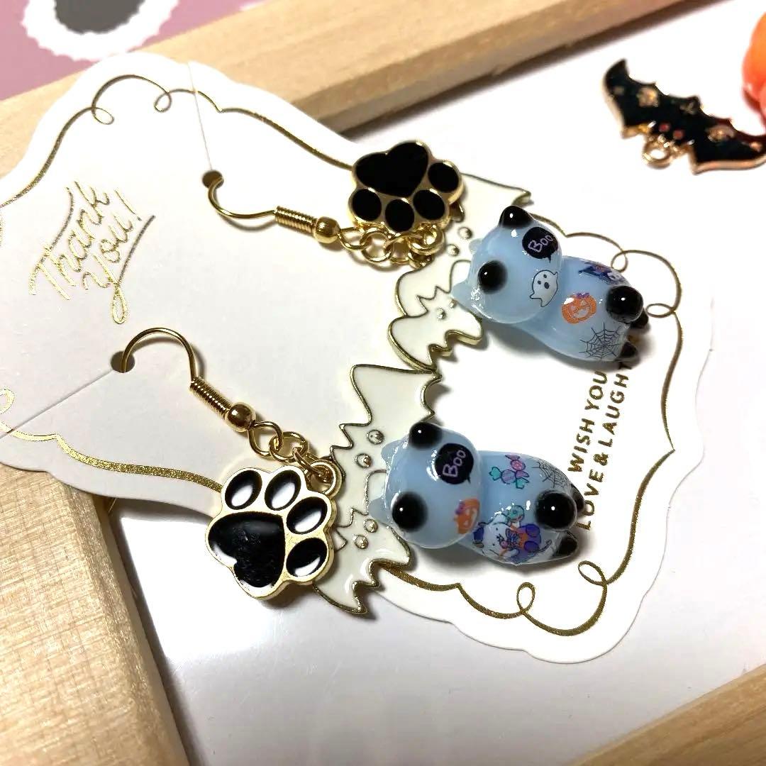 ☆コウモリとハロウィン猫ちゃんピアス☆