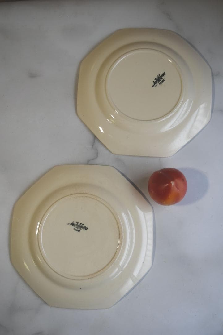 2枚組　サルグミンヌ　オクトゴナル皿　フランスアンティーク