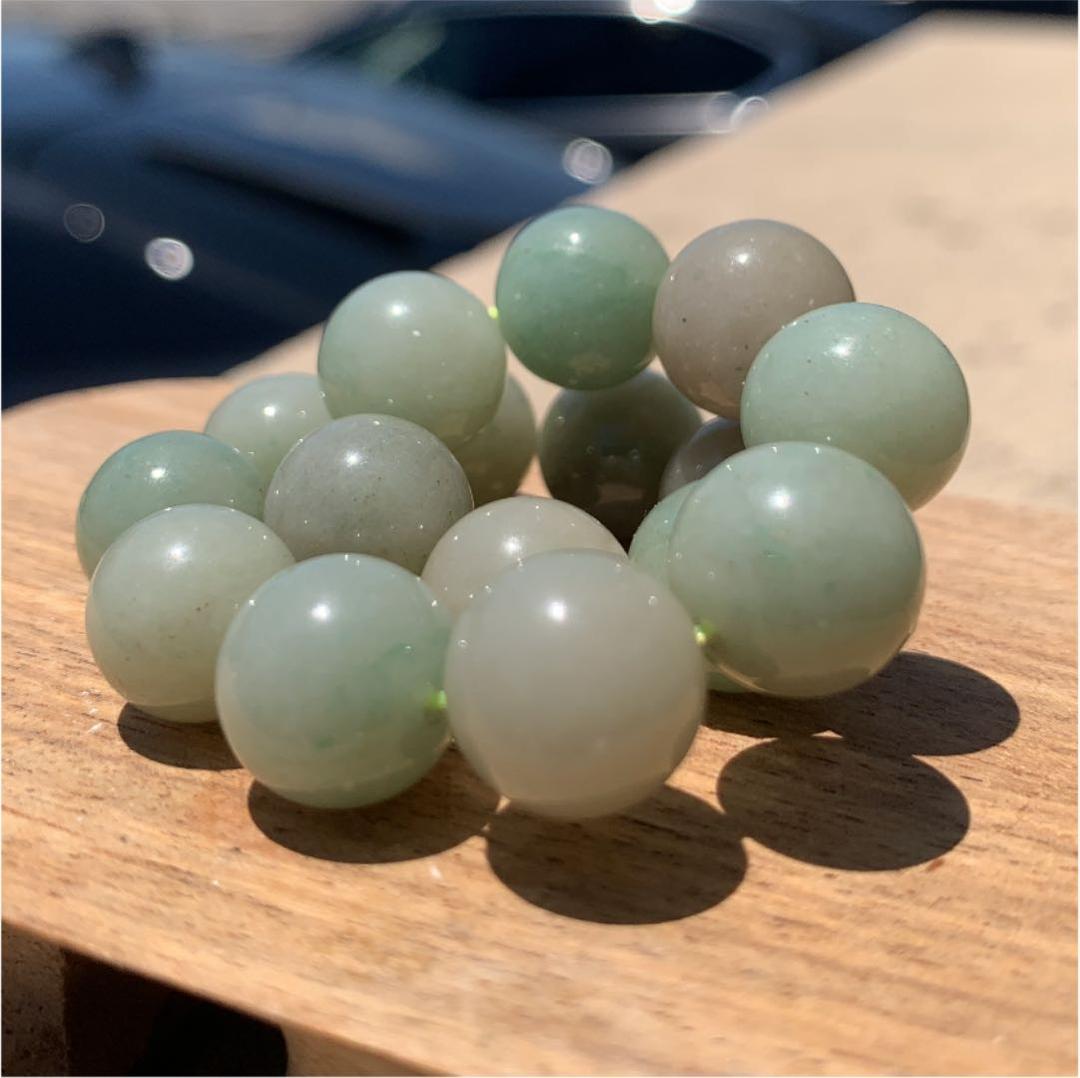 【⭐️超激レア天然石⭐️】緑色 ミャンマー産 本翡翠 ブレスレット 天然石