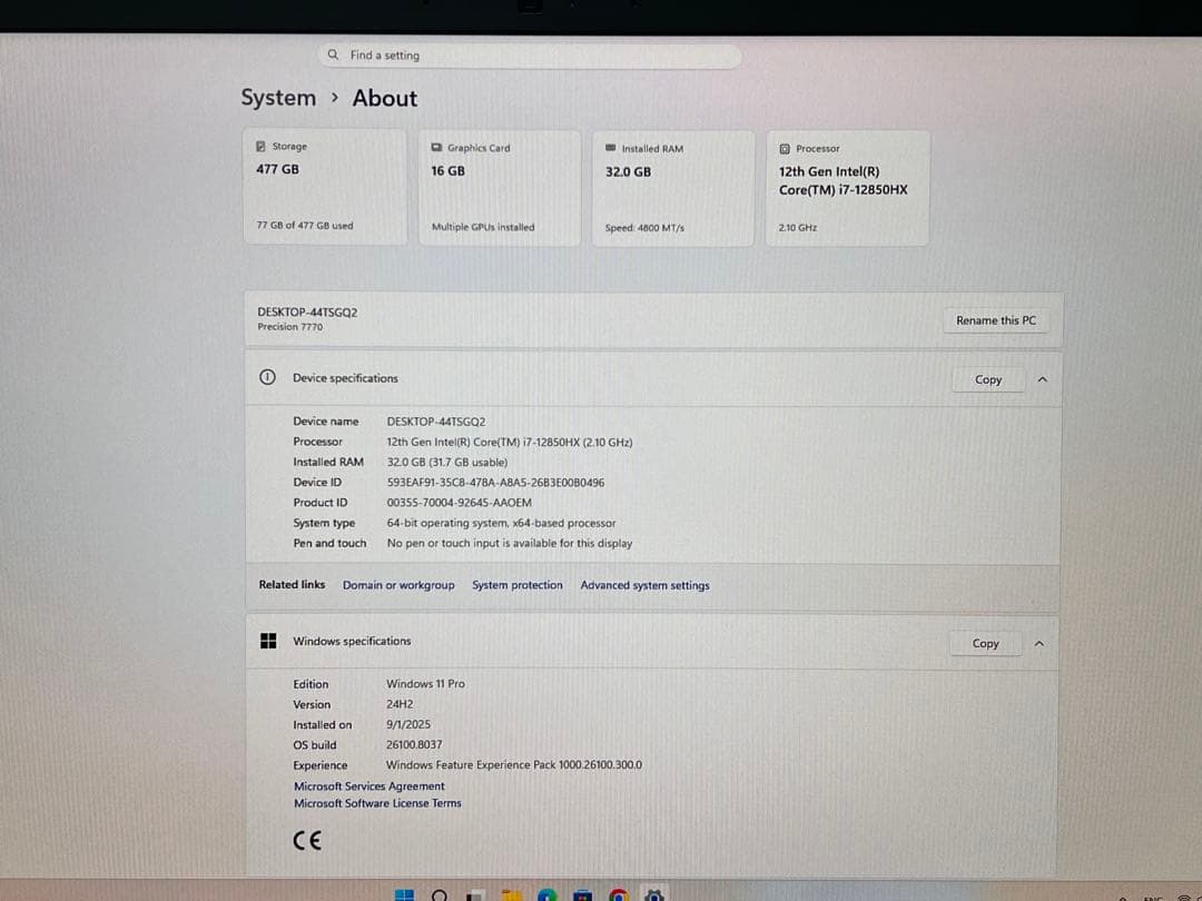 Dell Precision 7770 モバイルワークステーション