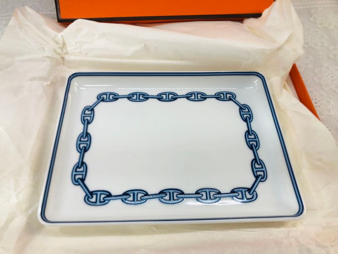 HERMES チェーンモチーフ 長方形皿