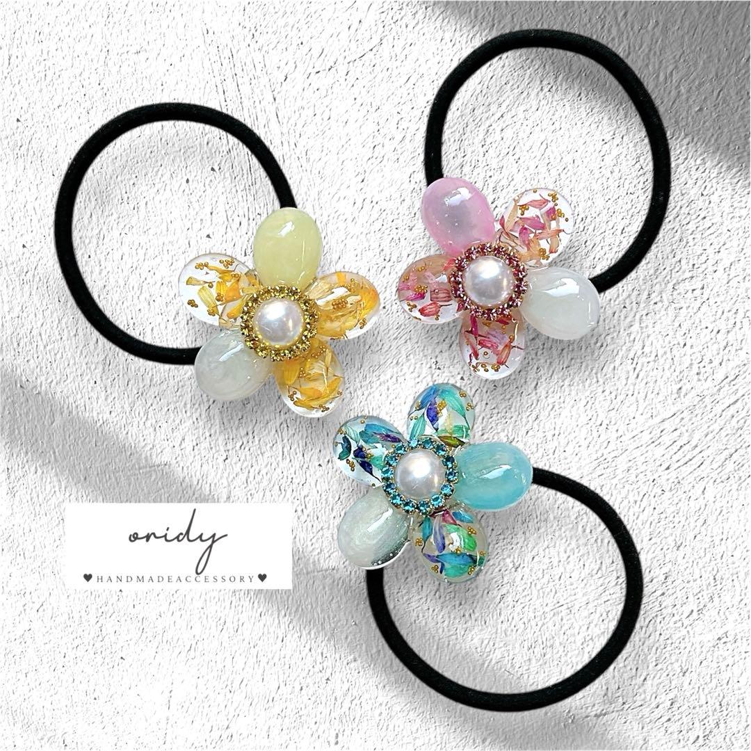 【Aー515】レジン ヘアゴム
