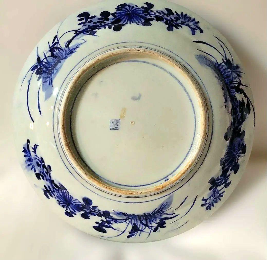 【週末セール】古伊万里　大皿　染付　陶器製　 　伝統工芸品　約45センチ