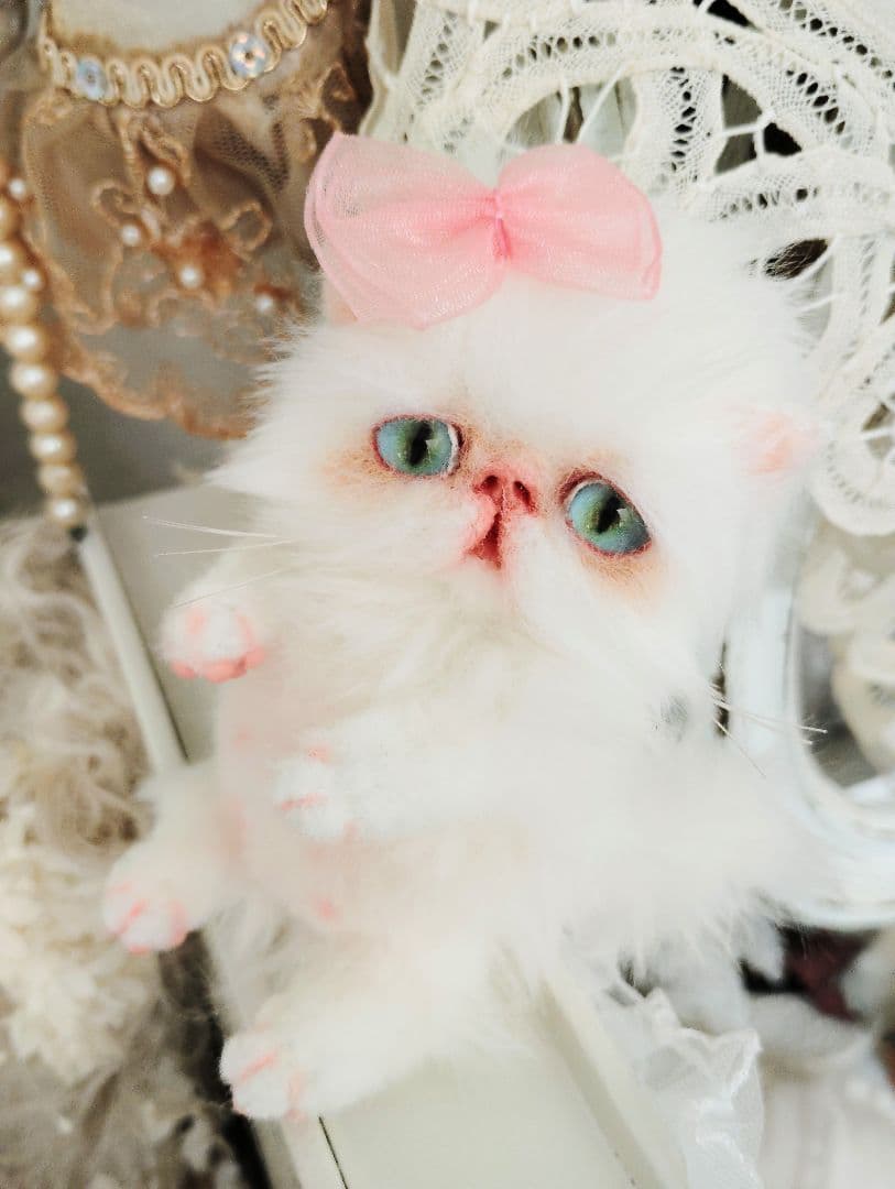 子猫のシュシュちゃんと♡ちっちゃなルーナちゃん♡アートドール♡ぬいぐるみ♡