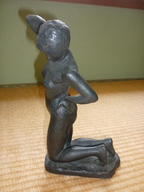 本物 美品 1980年代◆日展顧問 彫刻家 雨宮敬子「裸婦・女性像」ブロンズ彫刻