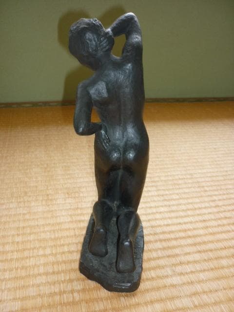 本物 美品 1980年代◆日展顧問 彫刻家 雨宮敬子「裸婦・女性像」ブロンズ彫刻