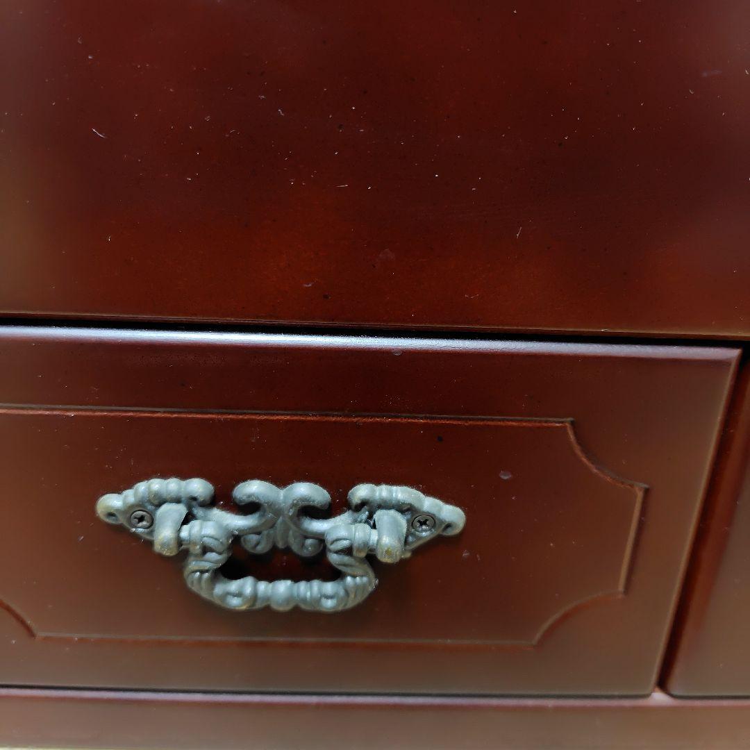 アンティーク　三面鏡付き　木製メイクボックス