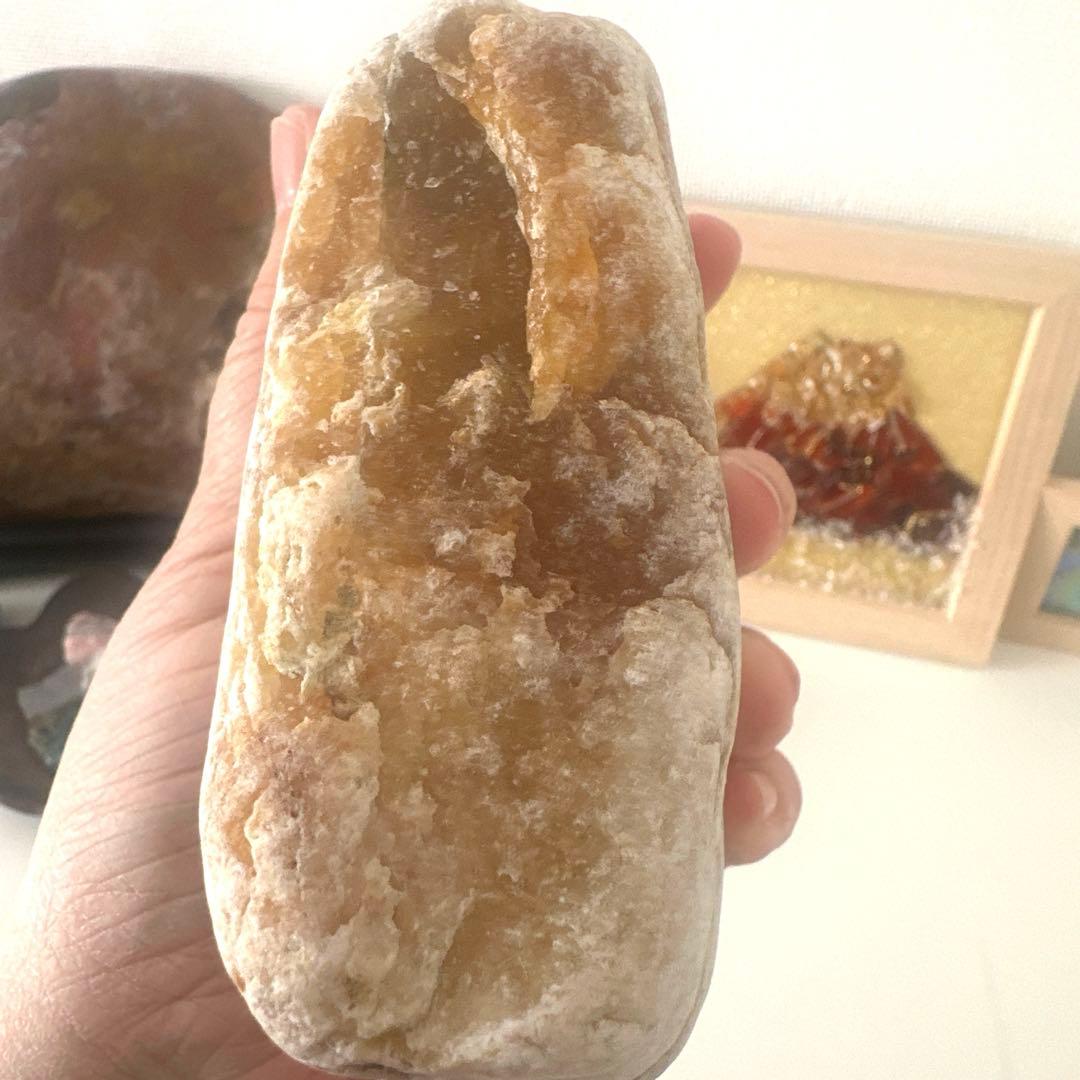【国産鉱物】　シトリン　黄水晶　鮎喰川　859g 国産鉱石　徳島県