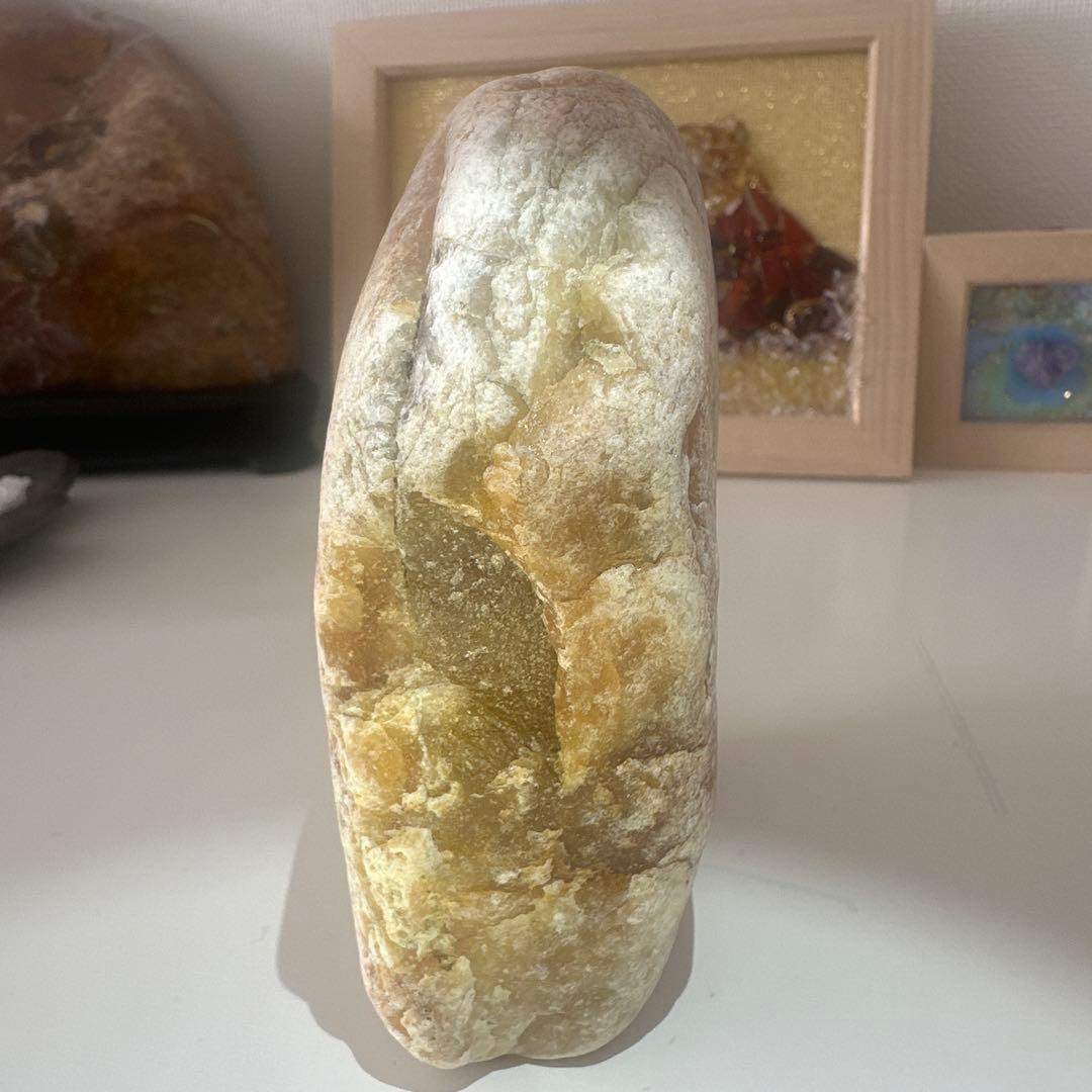 【国産鉱物】　シトリン　黄水晶　鮎喰川　859g 国産鉱石　徳島県