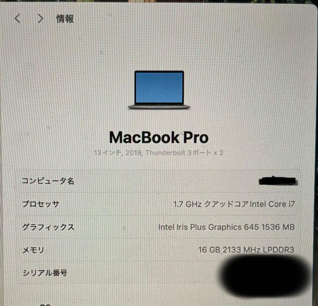 Q*y様 MacBook Pro 2019 128GB