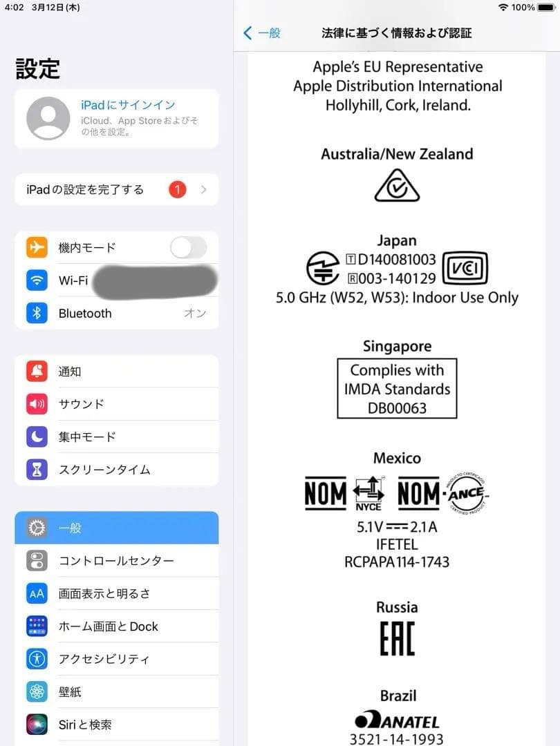 iPad Air 2 64GB海外版A1566箱・純正カバー付｜シャッター音なし