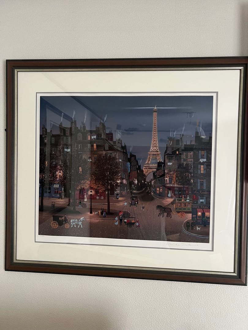 ミッシェル・ドラクロワ　エッフェル塔の灯り シルクスクリーン