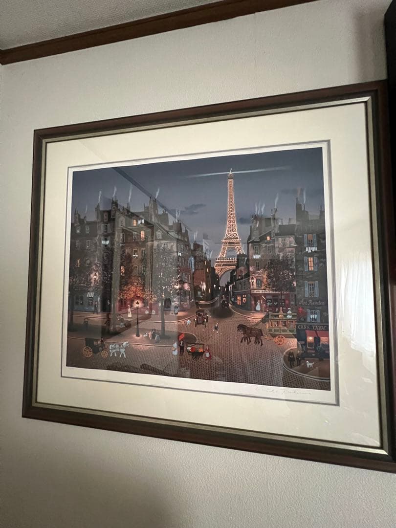 ミッシェル・ドラクロワ　エッフェル塔の灯り シルクスクリーン