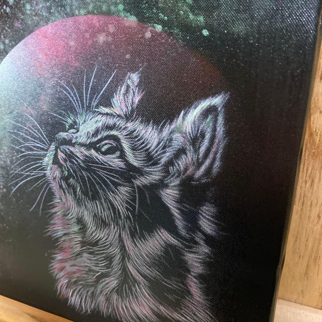 スプレーアート猫絵画 サイン入り SSMキャンバス