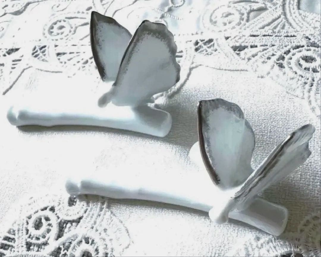 リモージュ Haviland 製　シルバーパピヨン　カトラリーレスト箸置き　2個