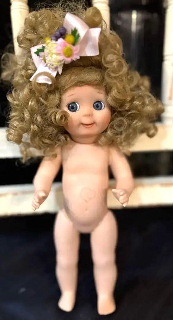 ヴィンテージ　ビスクドール　グーグリー221 ピンクドレス