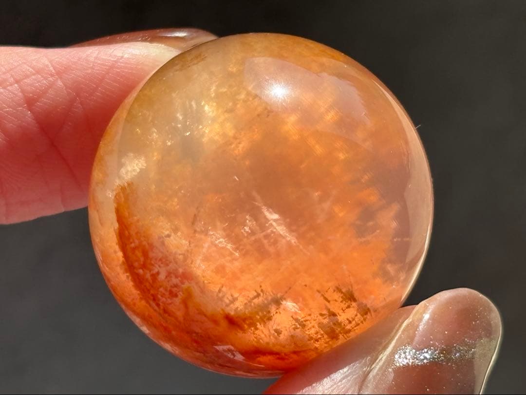 《セリサイト＆ヘマタイトinローズクォーツ＊6条スター／夕焼けの景色 スフィア》