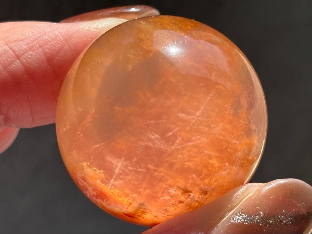 《セリサイト＆ヘマタイトinローズクォーツ＊6条スター／夕焼けの景色 スフィア》