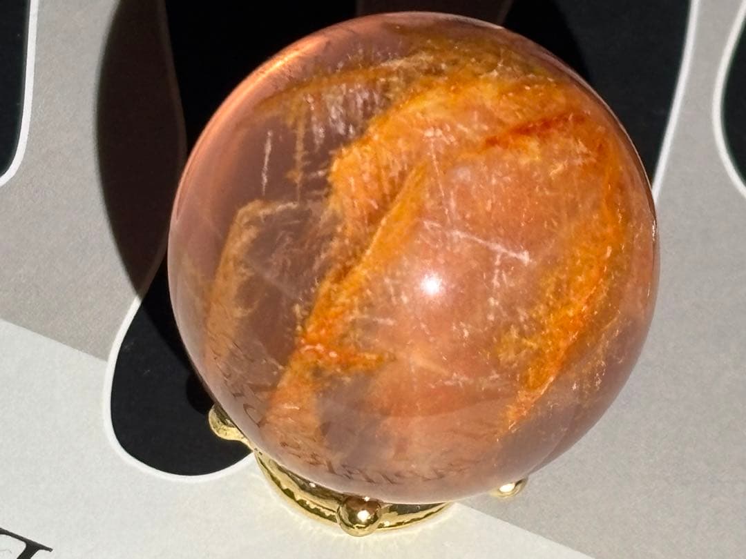 《セリサイト＆ヘマタイトinローズクォーツ＊6条スター／夕焼けの景色 スフィア》