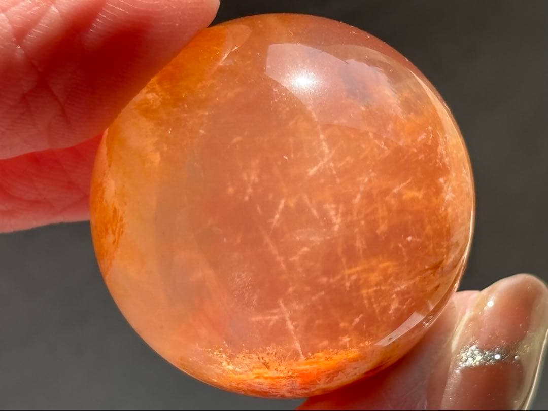 《セリサイト＆ヘマタイトinローズクォーツ＊6条スター／夕焼けの景色 スフィア》