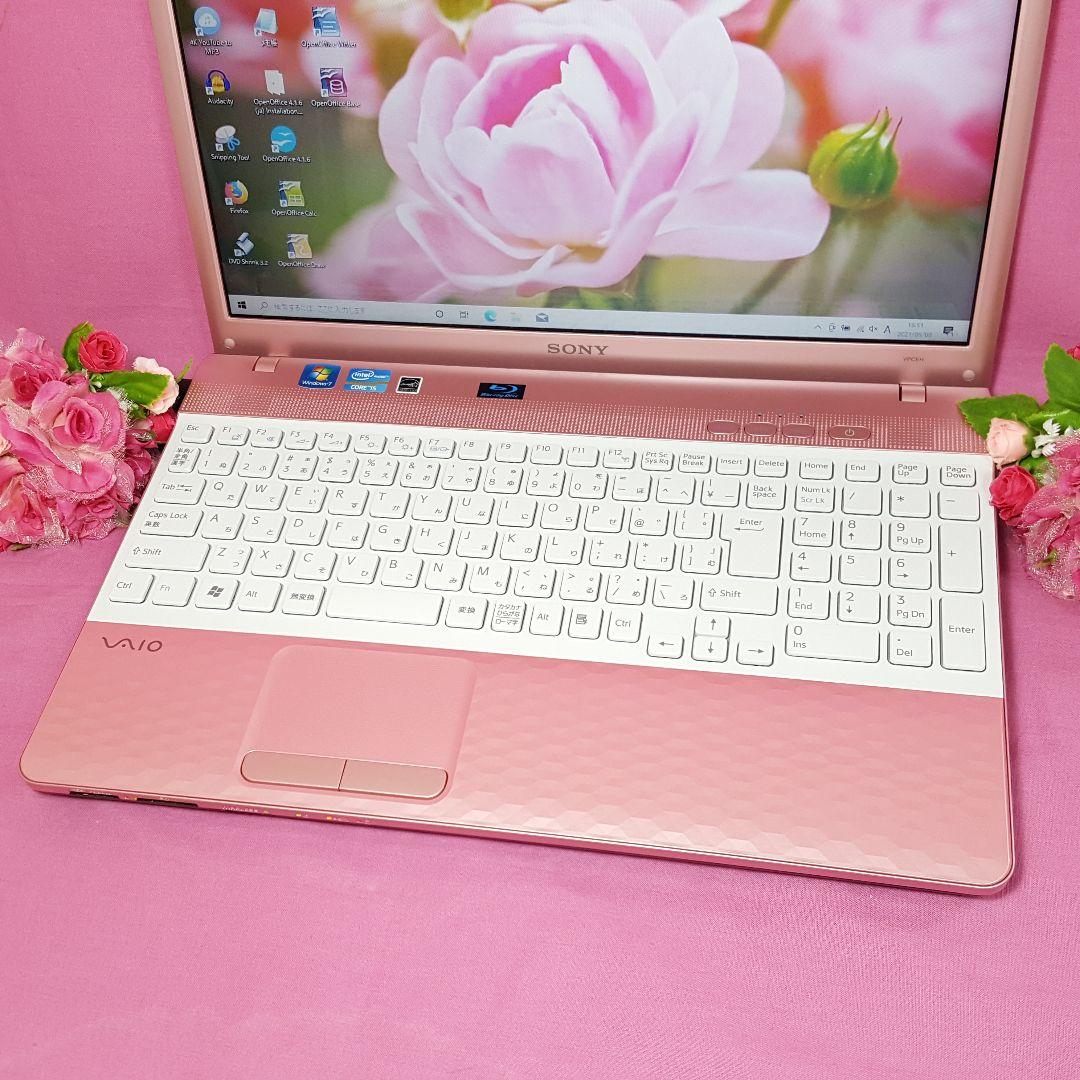 極上/ピンクSONY/VAIO/新WIN11&新品SSD256G&高速メモリ8G