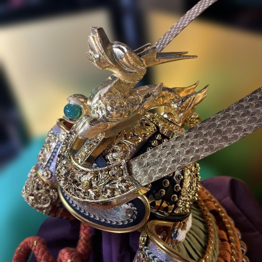 兜飾り一式セット　本金盛上　5月中高台　金ボカシ　松遠山　端午の節句　安価提供