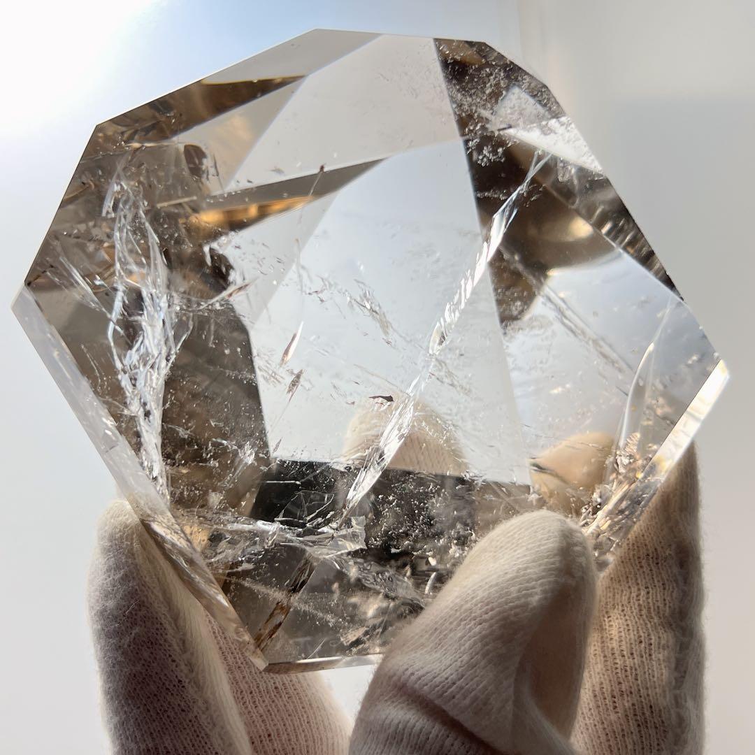 天然石 ライトスモーキーレムリアンクォーツ 台座付き