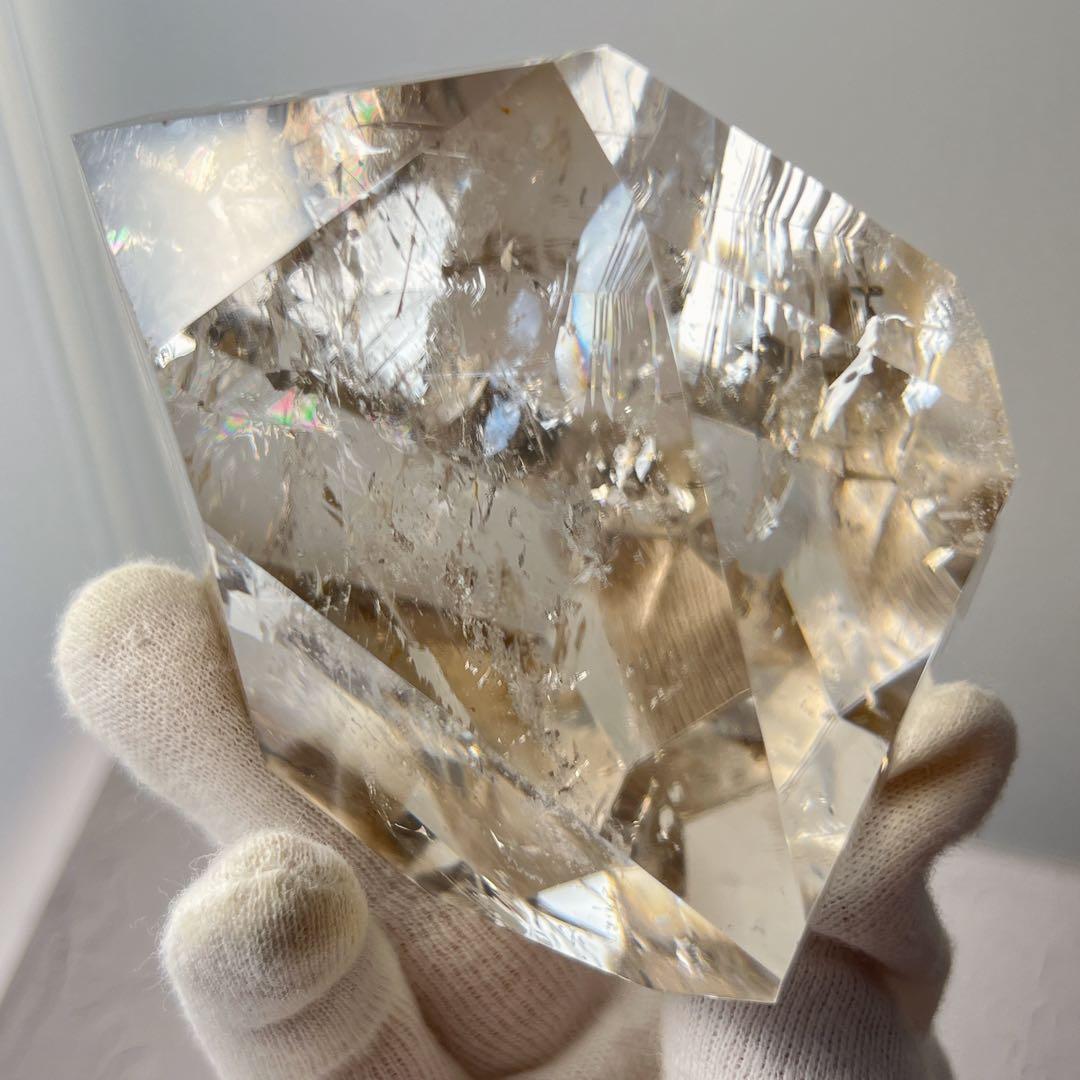 天然石 ライトスモーキーレムリアンクォーツ 台座付き