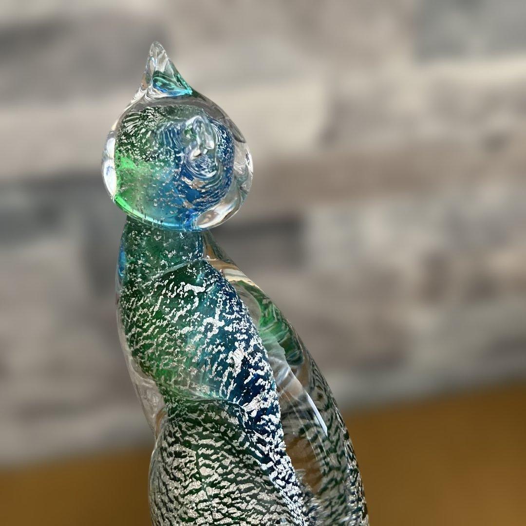 猫　ネコ　ガラス置物　硝子細工　ムラーノmurano ベネチアングラス