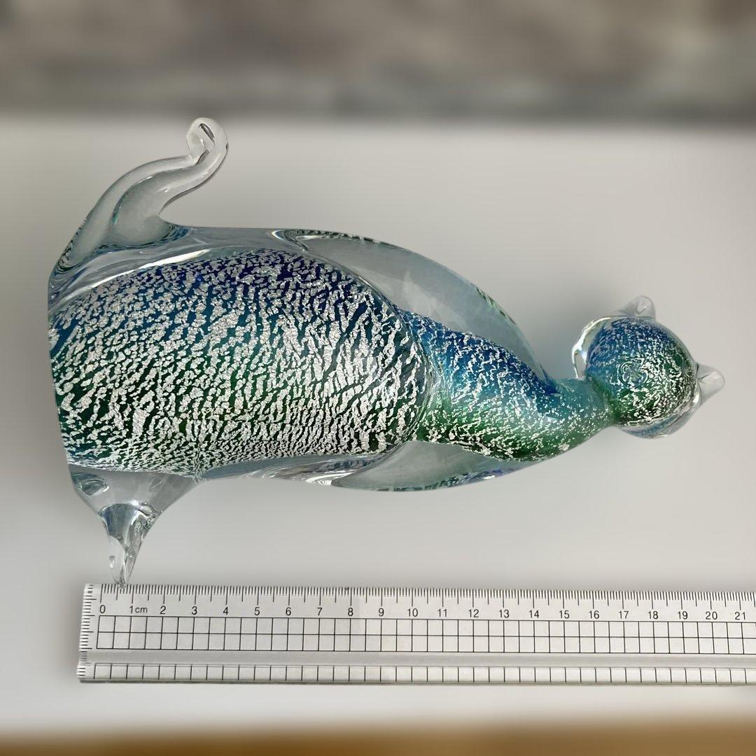 猫　ネコ　ガラス置物　硝子細工　ムラーノmurano ベネチアングラス