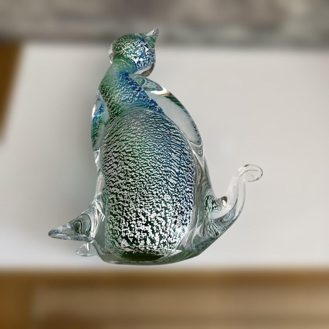 猫　ネコ　ガラス置物　硝子細工　ムラーノmurano ベネチアングラス