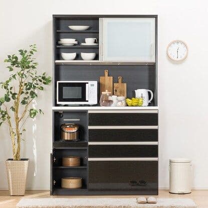 ニトリ キッチンボード（Nポスティア120KB BK） ブラック　コンセント有