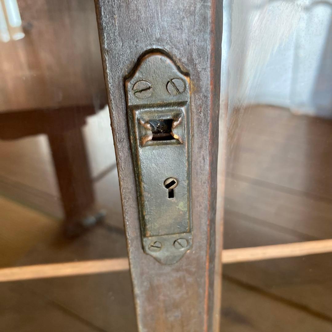 アンティーク ガラス戸棚 キャビネット 水屋箪笥 食器棚 本棚 y135