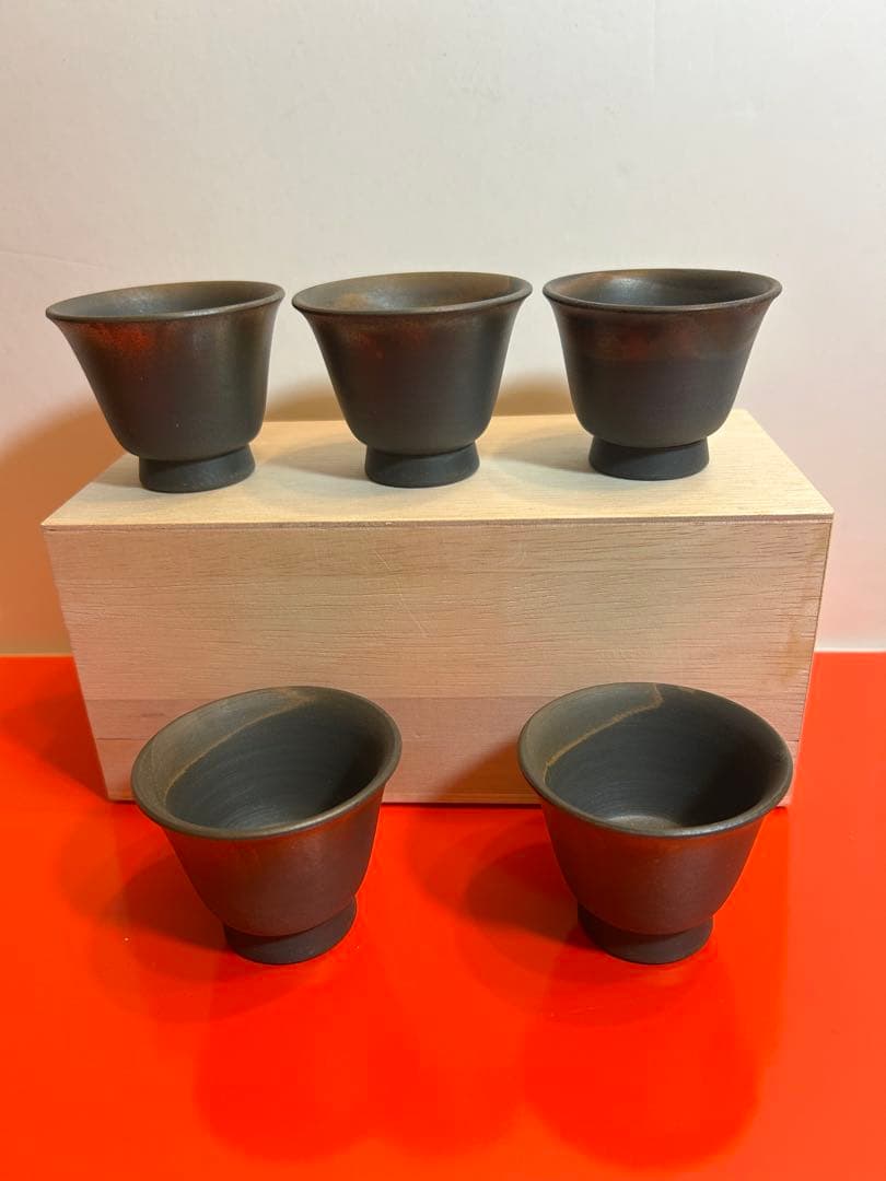 備前焼 一陽窯　伝統工芸士　木村一陽 造　 煎茶器揃　１９７０年代の作品です