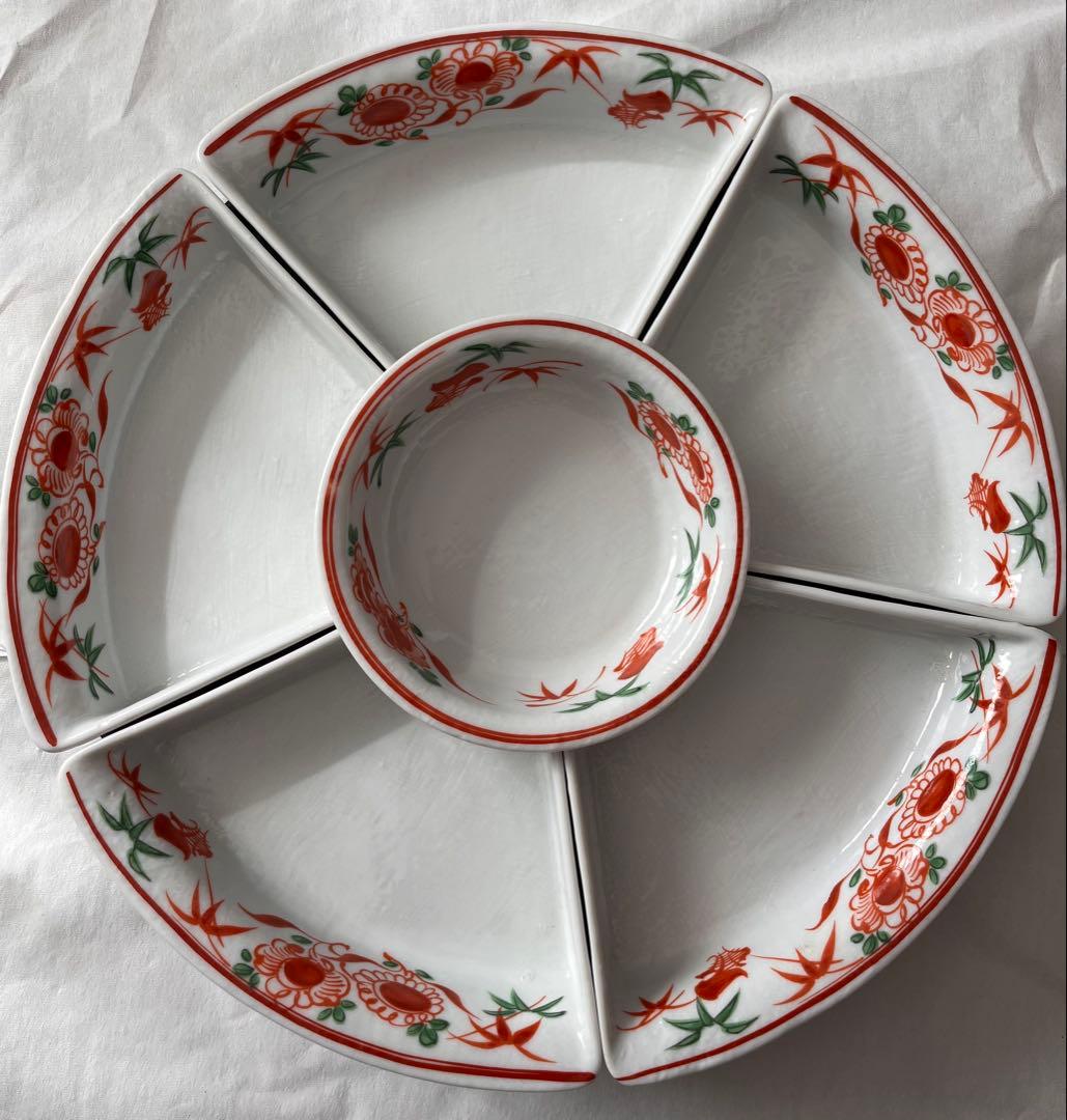 [美品]回転　オードブル皿　陶器