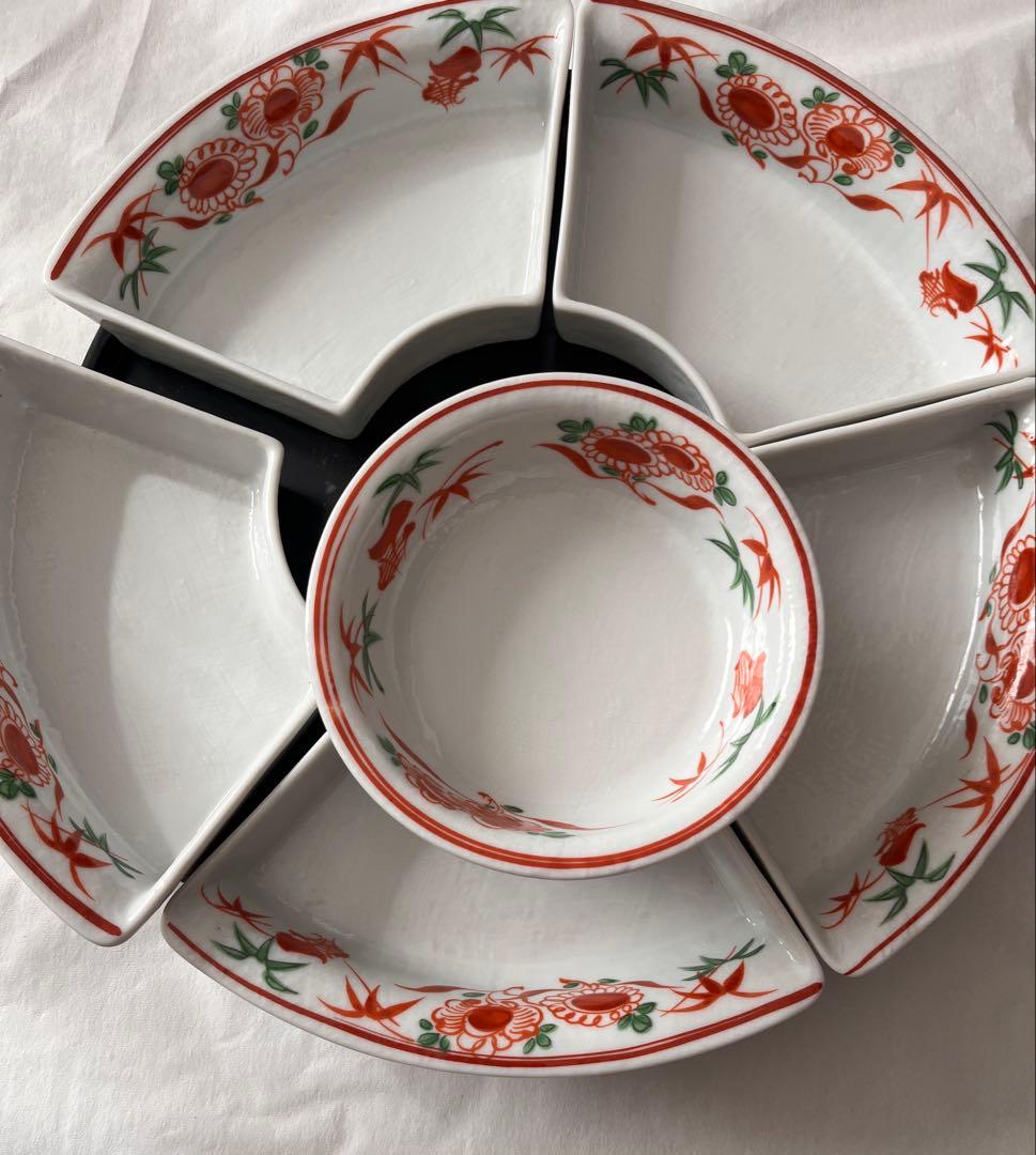 [美品]回転　オードブル皿　陶器