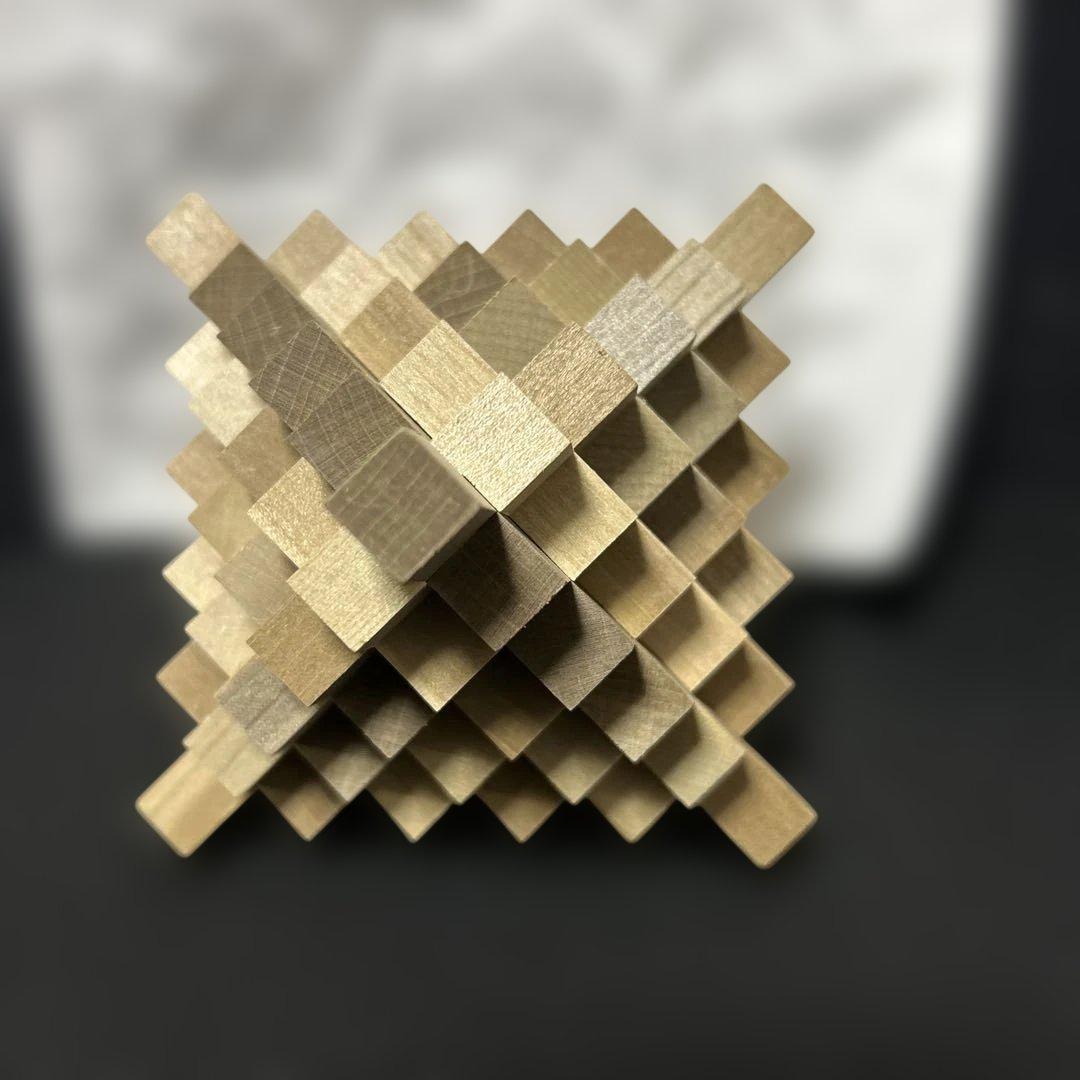 美品　山中組木工房 51本組木　山中成夫 組木細工