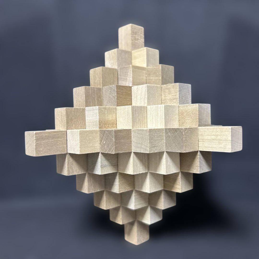 美品　山中組木工房 51本組木　山中成夫 組木細工