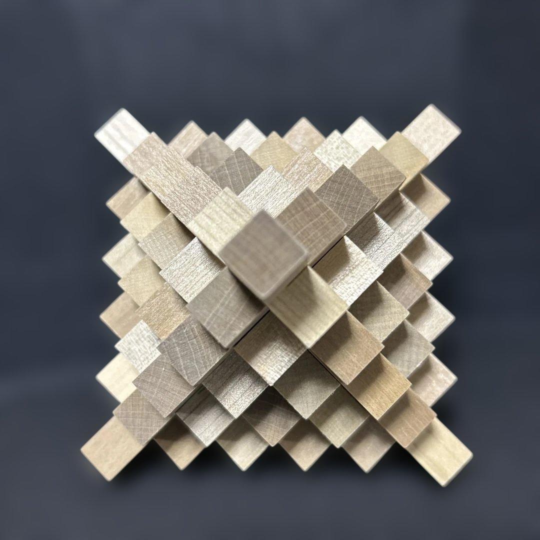 美品　山中組木工房 51本組木　山中成夫 組木細工