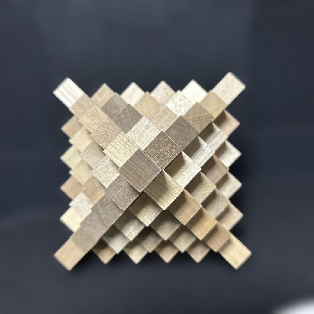 美品　山中組木工房 51本組木　山中成夫 組木細工