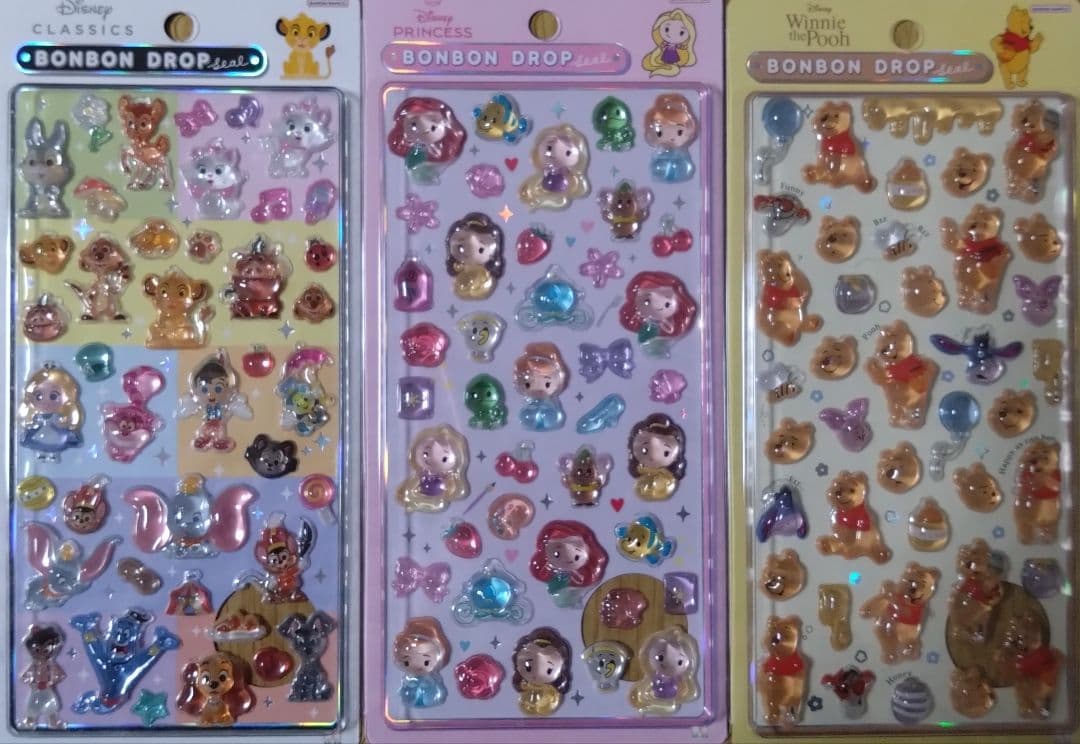 【シール】ボンボンドロップシール ディズニー 2枚他6枚 8枚セット 正規品