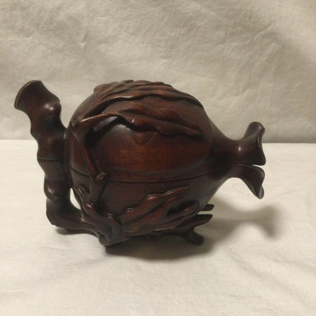 唐木、柘榴の置物