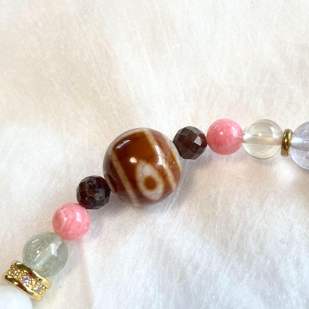 【ニ眼天珠】上肯 龍紋 火供養 天珠 マカロンアラシャン 御守り 細身ブレス