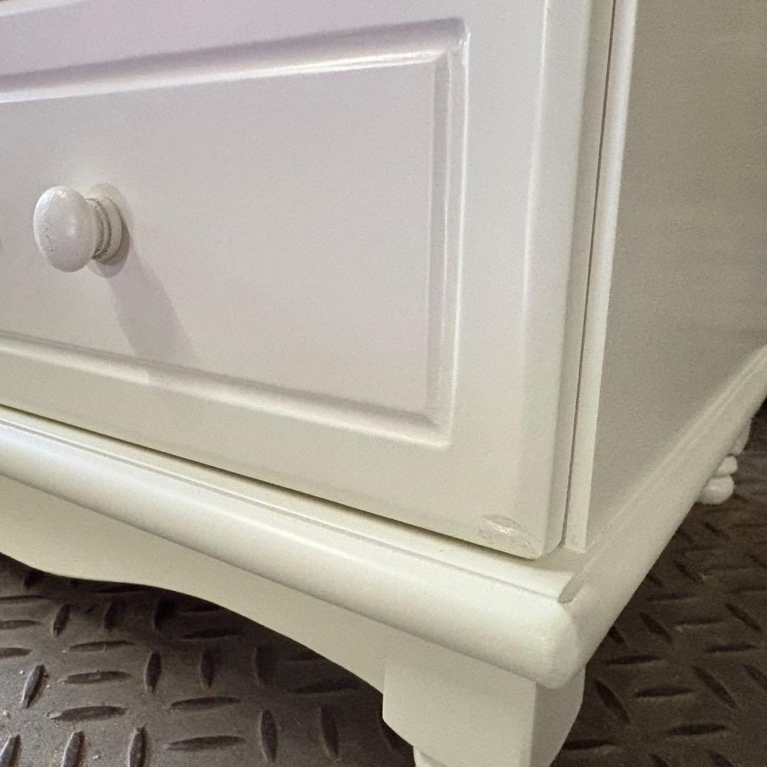 訳あり品！【137】フレンチ調ホワイトチェスト三段四つ引き木製収納家具姫系タンス