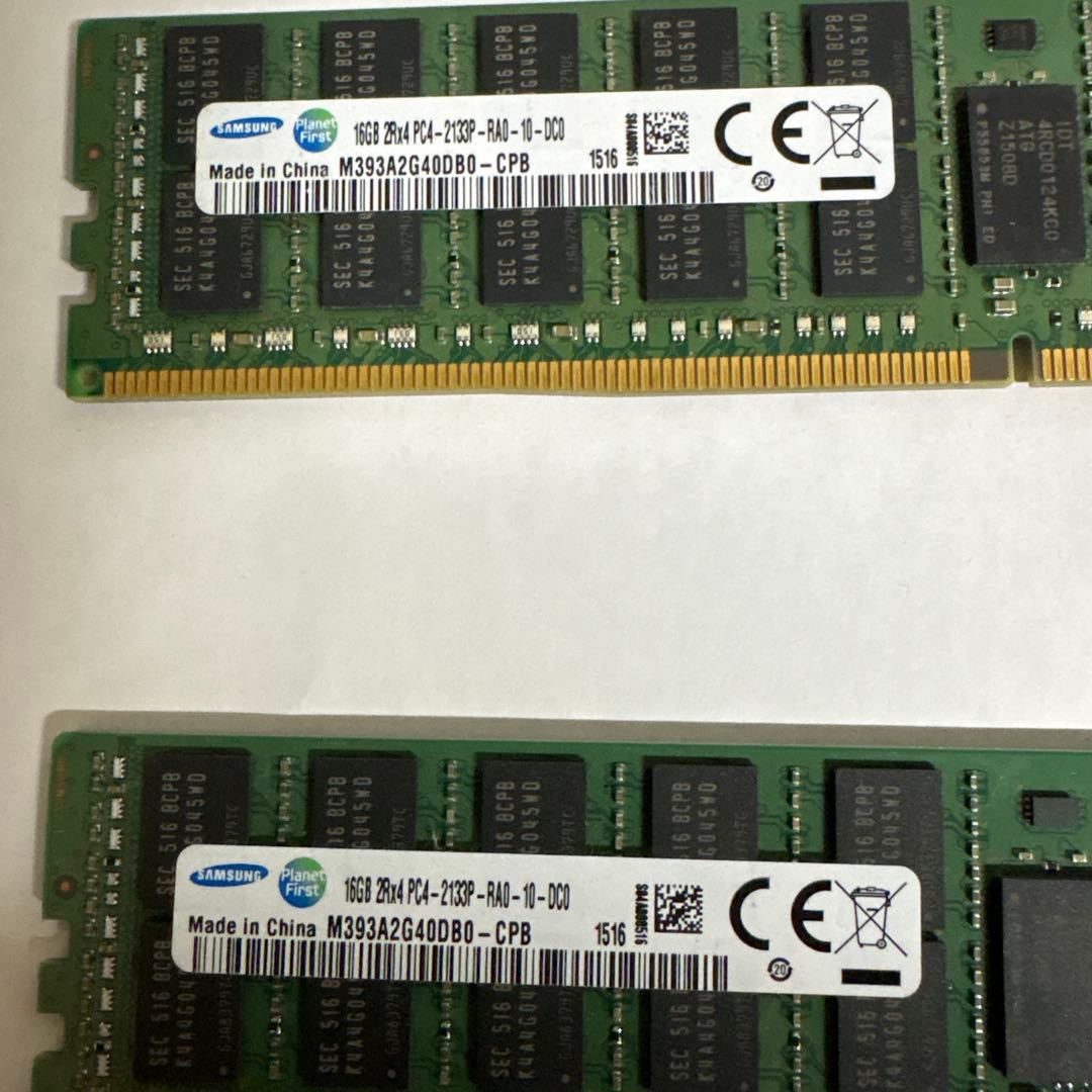 Samsung 16GB×2枚 計32GB DDR4 2133P ECCメモリ