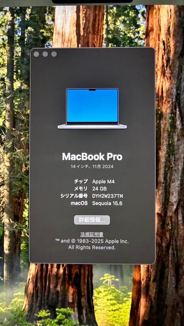 MacBook Pro 14インチ M4 24GB 1TB 充放電7回