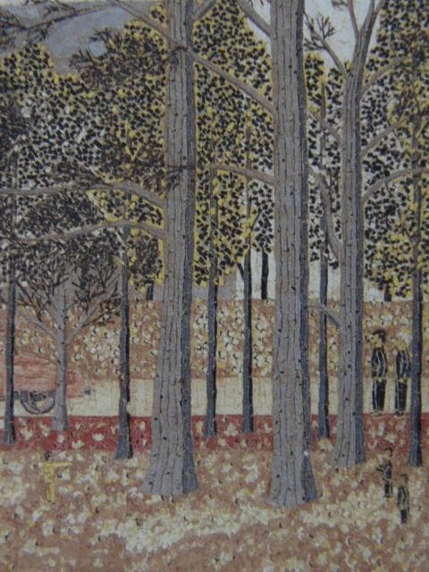 山下 清【神宮外苑】、希少画集画、状態良好、新品高級額装付