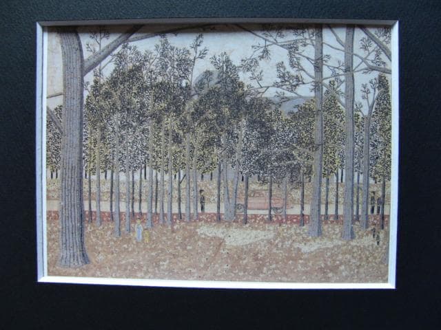山下 清【神宮外苑】、希少画集画、状態良好、新品高級額装付