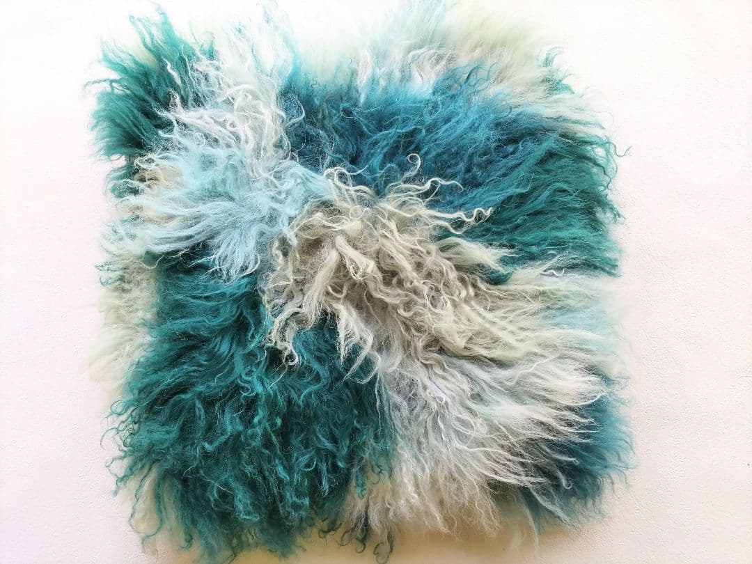 ニチロ毛皮 ムートン クッション 3色 美品