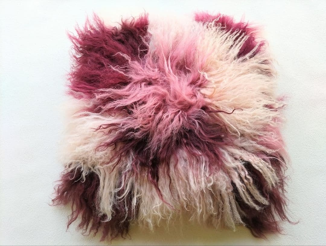 ニチロ毛皮 ムートン クッション 3色 美品